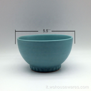 Glassa di colore di alta qualità Bowl ciotola stampata in ceramica